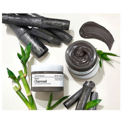BRING GREEN Маска для лица смываемая очищающая поры с бамбуковым углем против акне Bamboo Charcoal Pore & Black Head Facial Pack BGG000019