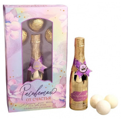 ЧИСТОЕ СЧАСТЬЕ Набор «Расцветай от счастья» гель для душа  аромат шампанского бомбочки ванн MPL071596