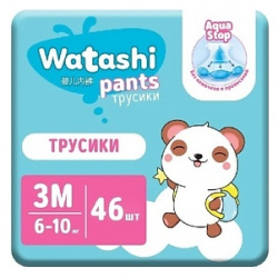 WATASHI Подгузники трусики для детей 3/М 6 10 кг 46 0 MPL036972