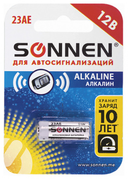 SONNEN Батарейка Alkaline  23А (MN21) для сигнализаций 1 0 MPL230088