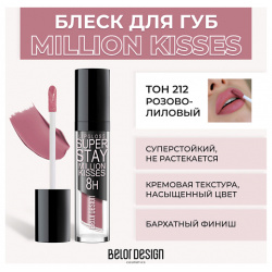 BELOR DESIGN Суперстойкий блеск для губ SUPER STAY MILLION KISSES MPL017807