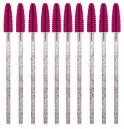 SEXY LASHNBROW Щеточки для ресниц и бровей одноразовые розовые с глиттером SLW000016