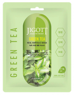 JIGOTT Тканевая маска для лица зеленый чай GREEN TEA Real Ampoule Mask MPL257636
