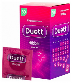 DUETT Презервативы Ribbed с кольцевым рифлением 30 0 MPL137543