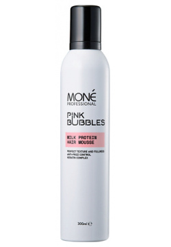 MONE PROFESSIONAL Мусс для кондиционирования и моделирования волос Pink Bubbles MNE000010