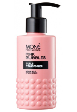 MONE PROFESSIONAL Крем стайлинг для вьющихся и кудрявых волос средней фиксации Pink Bubbles MNE000035