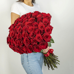 ЛЭТУАЛЬ FLOWERS Букет из высоких красных роз Эквадор 51 шт  (70 см) MPL168424