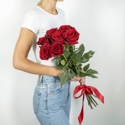 ЛЭТУАЛЬ FLOWERS Букет из высоких красных роз Эквадор 7 шт  (70 см) MPL168417