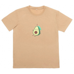 ЛЭТУАЛЬ Женская футболка с принтом "Авокадо"  цвет песочный LTA021930
