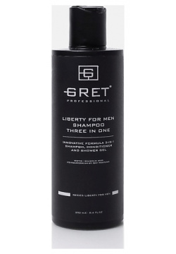 GRET Professional Шампунь для волос 3 в 1 Liberty for men 250 0 MPL185994