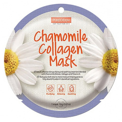 PUREDERM Маска коллагеновая успокаивающая с экстрактом ромашки Chamomile Collagen Mask PUM000021