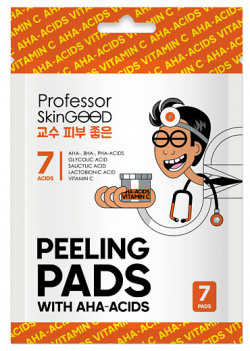 PROFESSOR SKINGOOD Набор корейских тканевых пилинг дисков для лица "PEELING PADS WITH AHA ACIDS" с кислотами и витамином C SKG000036