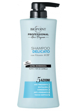 BIOPOINT PROFESSIONAL Шампунь с витаминами A C E F для всех типов волос Деликатный Delicate 400 BIP000002
