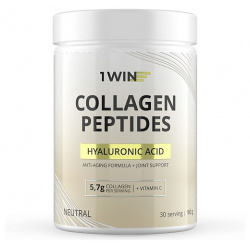 1WIN Коллаген с витамином C  Хондроитином и Глюкозамином вкус нейтральный Dietary Supplement Collagen+Hyaluronic acid taste Neutral 1WN000029