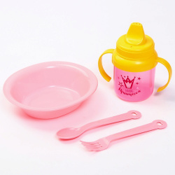 КРОШКА Я Набор детской посуды «Наша принцесса»  4 предмета: тарелка поильник ложка вилка MPL210684