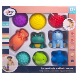 HAPPY SNAIL Набор тактильных мячиков и игрушек для ванны 9 0 MPL228976
