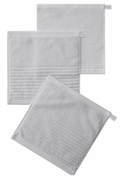 SOFT SILVER Набор Antibacterial Cotton Towels  махровые салфетки 3 шт 30х30 см Цвет: «Благородное серебро» (серый) SSL000010