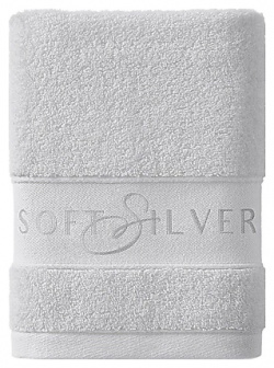 SOFT SILVER Антибактериальное махровое полотенце универсальное 50х90 см  Цвет: «Благородное серебро» (серый) SSL000025