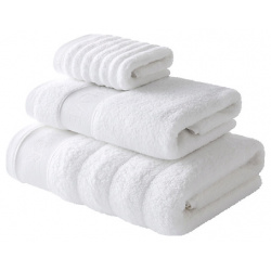 SOFT SILVER Набор Antibacterial Cotton Towels  полотенца для лица и тела 3 шт размеры 30х50 см 50х90 70х140 Цвет: «Альпийский снег» (белый) SSL000009