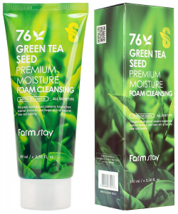 FARMSTAY Пенка для лица очищающая увлажняющая с семенами зеленого чая Green Tea Seed Premium Moisture Foam Cleansing RMS983469