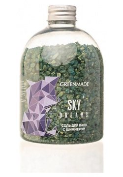 GREENMADE Соль для ванн с шиммером голубая Sky Dreams нежный парфюмерный аромат 500 0 MPL248795