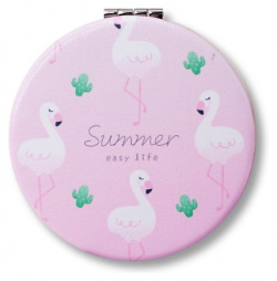 ILIKEGIFT Зеркало складное "Flamingo summer four pink" с увеличением MPL276041