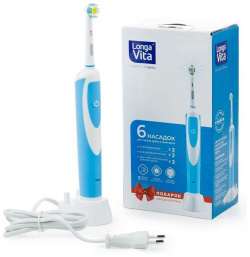 LONGA VITA Зубная щетка электрическая с зарядным устройством голубая Professional LGA000068