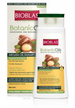 BIOBLAS Шампунь для всех типов волос  против выпадения с аргановым маслом Botanic Oils BBS000012