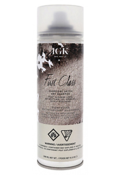 IGK Сухой шампунь для волос с древесным углем First Class Charcoal Detox Dry Shampoo IGK000013