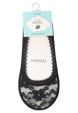 TWINKLE Кружевные следки  цвет: черный форма 1 LTA019546