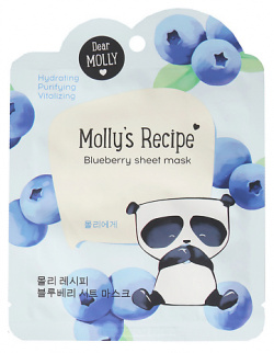 ЛЭТУАЛЬ DEAR MOLLY Тканевая маска "Рецепты Молли  Голубика" Molly`s Recipe LTA018990