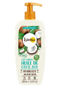 LOVEA Молочко для тела увлажняющее с маслом кокоса БИО сухой кожи LOV000002 L