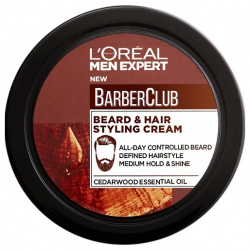 LORÉAL PARIS LOREAL Крем стайлинг для Бороды + Волос  с маслом кедрового дерева Men Expert Barber Club Beard& Hair Styling Cream LOR528691