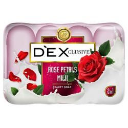 DEXCLUSIVE Мыло туалетное твёрдое Лепестки роз и молоко Rose Petals Milk Beauty Soap DEX000013