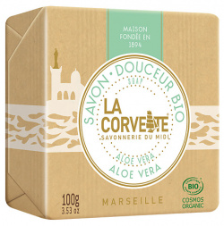 LA CORVETTE Мыло органическое для лица и тела Алоэ вера Marseille Aloe Vera Soap COR270110