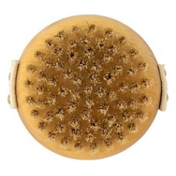 LEI Массажная щетка для сухого массажа  круглая с ремешком натуральная щетина покрытием MPL036661