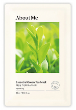 ABOUT ME Маска для лица тканевая с зеленым чаем Essential Green Tea Mask ABM000004
