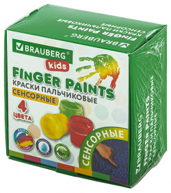 BRAUBERG Краски пальчиковые сенсорные для малышей KIDS MPL227419
