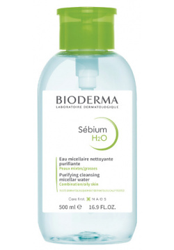 BIODERMA Мицеллярная вода очищающая для жирной и проблемной кожи лица с помпой Sebium 500 0 MPL032364