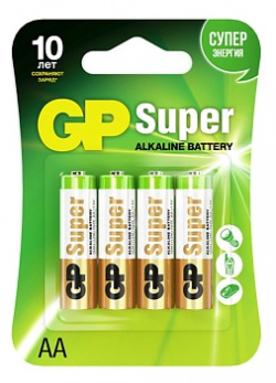 GP BATTERIES Батарейки Super Alkaline АА (LR6  15A) 4 MPL249544