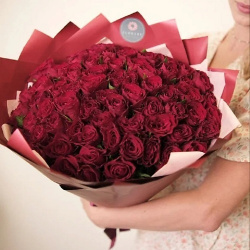 FLOWERY Роза Кения 40 см красные (Premium) 71 шт MPL302445