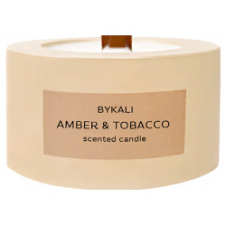 BYKALI Свеча ароматическая "Амбра и Табак" с деревянным фитилем в камне 50 0 MPL307578
