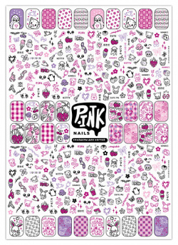 P INK Слайдеры для ногтей Аниме розовое фольга MPL309197