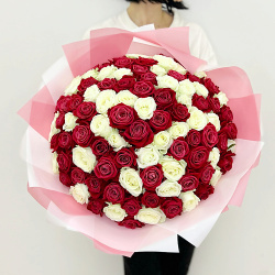 ЛЭТУАЛЬ FLOWERS Букет из белых и розовых роз Шангрила 101 шт MPL318330