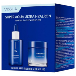 MISSHA Набор для ухода за кожей Super Aqua Ultra Hyalron Ampoule & Cream Duo Set MHS000147