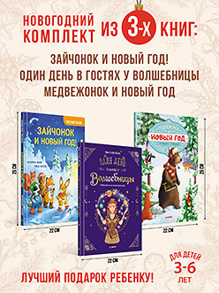 Комплект из 3 х книг: Весёлый Новый год с зайчонком и медвежонком  407864909