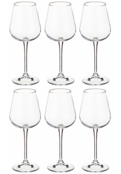 Набор бокалов для вина Storm (22 см  6 шт) Crystalite Bohemia crb303034