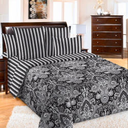 Комплекты постельного белья Текс Дизайн tkd424005 Постельное белье Пейсли цвет: черный (евро)