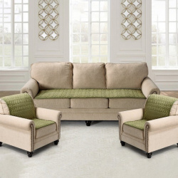Чехлы для мебели и подушек KARTEKS kks837710 Комплект накидок на диван два кресла Паркет цвет: зеленый (90х210 см  90х160 2 шт)