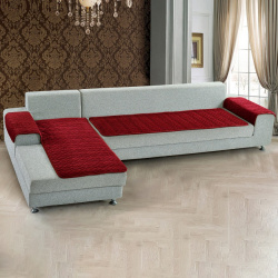 Чехлы для мебели и подушек KARTEKS kks893370 Накидка на угловой диван Паркет цвет: бордовый (90х210 см  90х160 см)